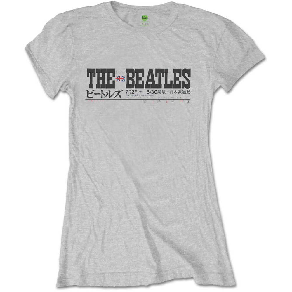 The Beatles - Budokan Set List Ladies T-shirt - Grey